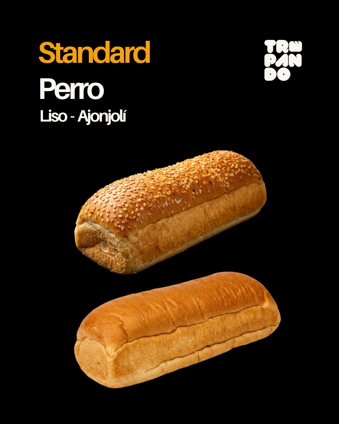 Pan brioche Perro Estándar Liso y Ajonjolí